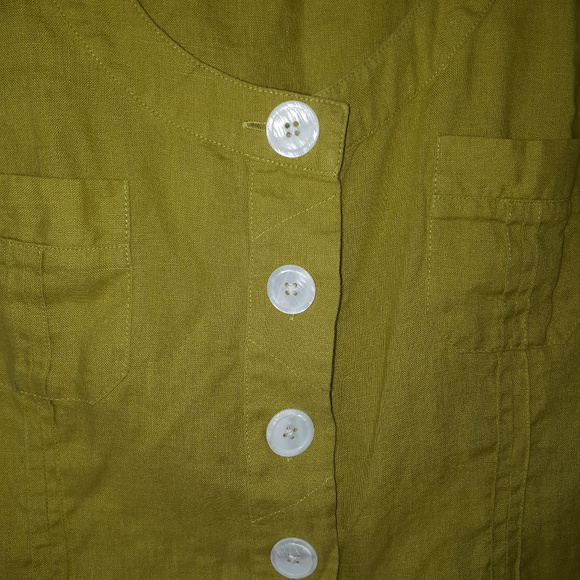 Paul Costelloe Chartreuse Linen Top Sz 8 - Picture 7 of 8